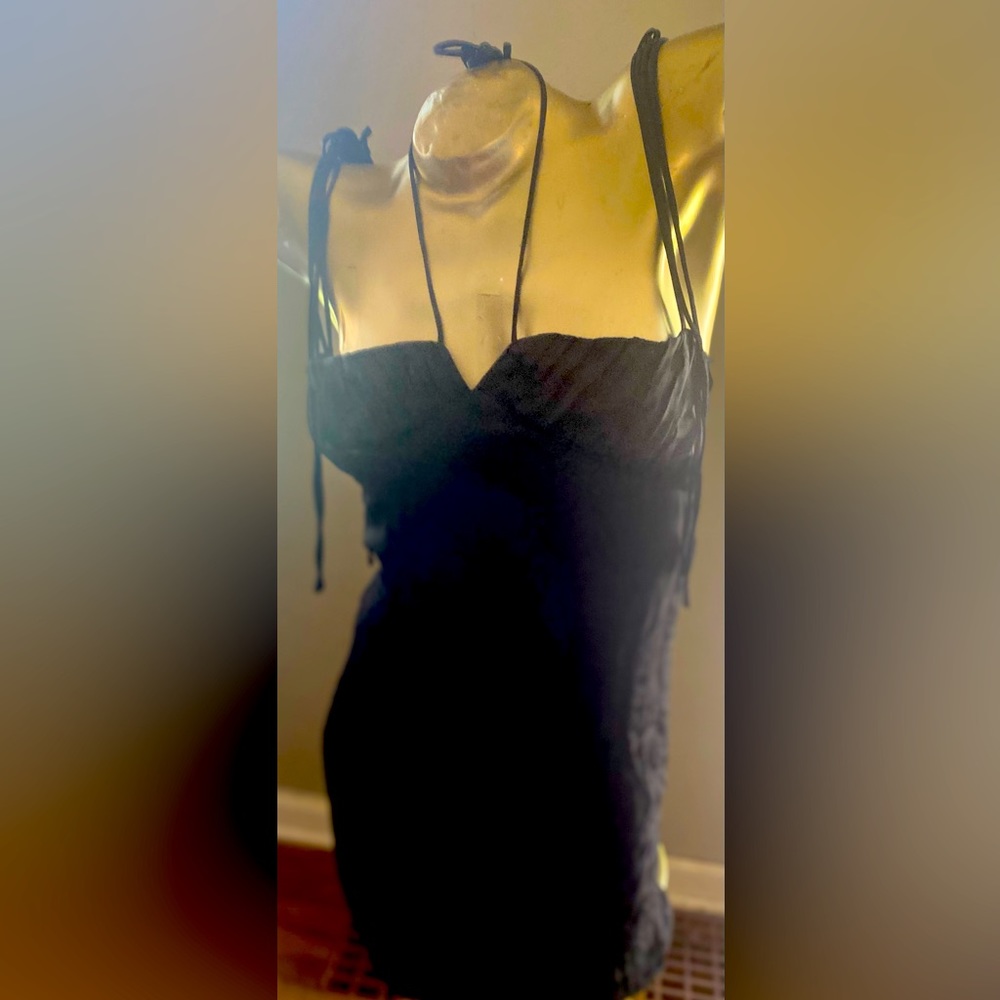 NWT Black Sateen Mini Dress